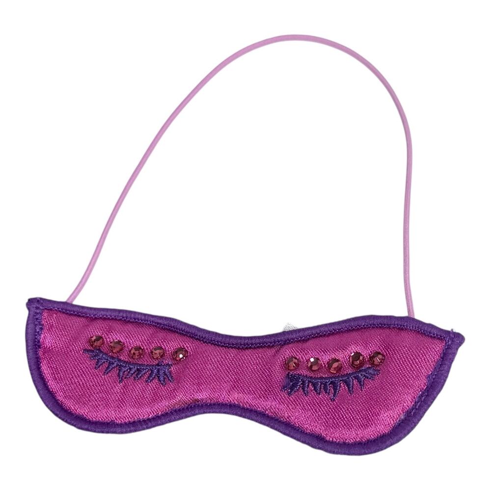 American Girl Sleep Eye Mask Paisley Print Pajama Accessory Purple Satin Bedtime